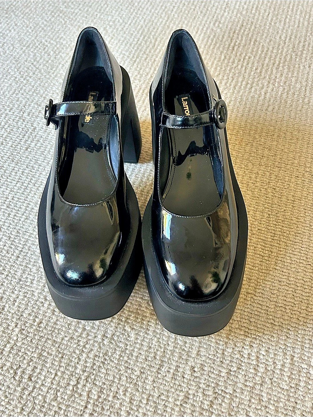 Larroude Ari Platform Mary Jane Pump Black US 9